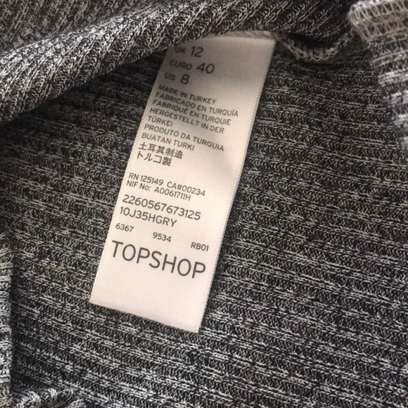 Topshop grey ribbed dress - Picture 4 of 4
